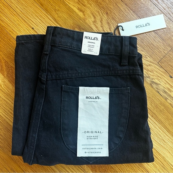 NWT Rolla’s Original High Rise Straight Long Jeans - 27 - Ash Black - Picture 7 of 7